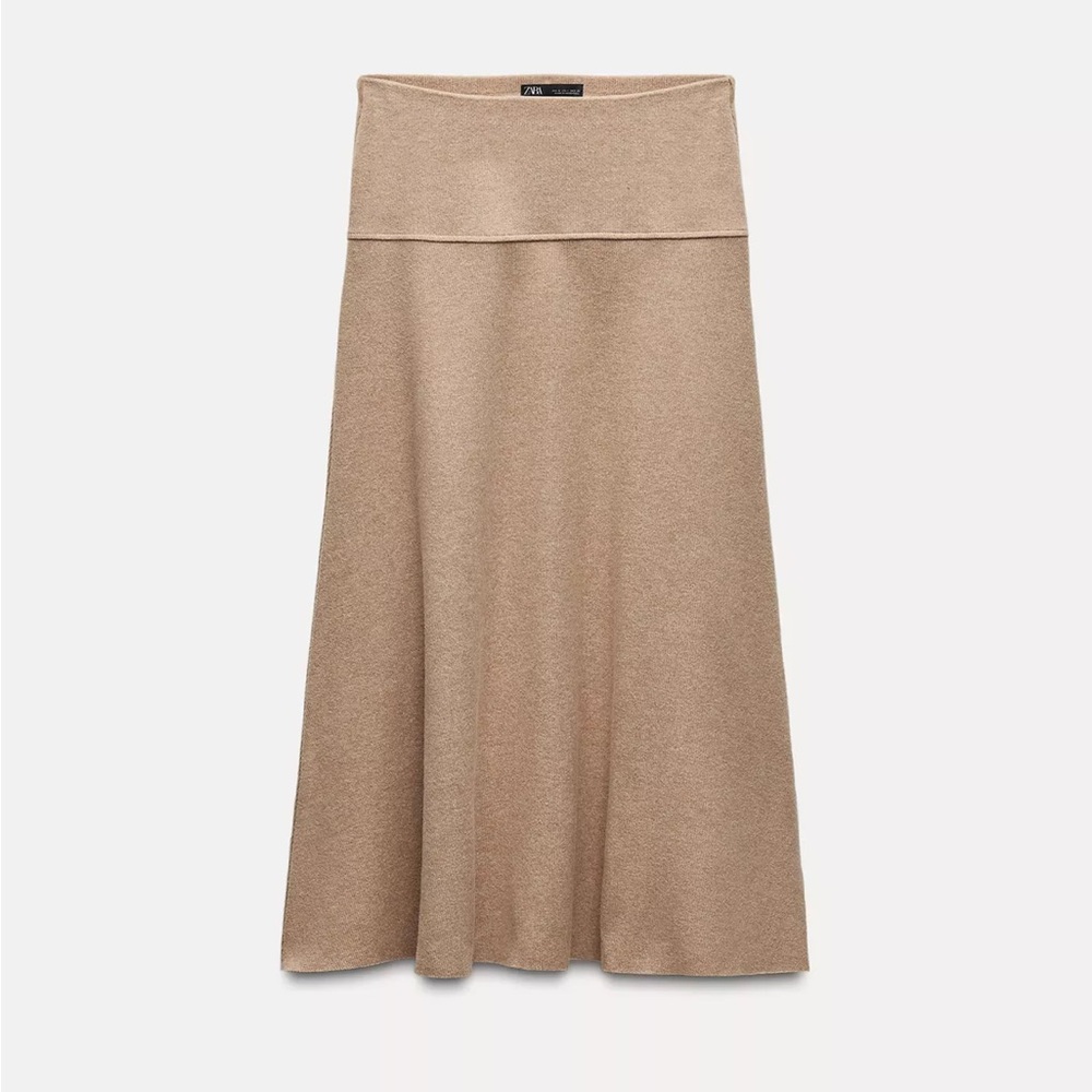 ZARA camel colored midi skirt